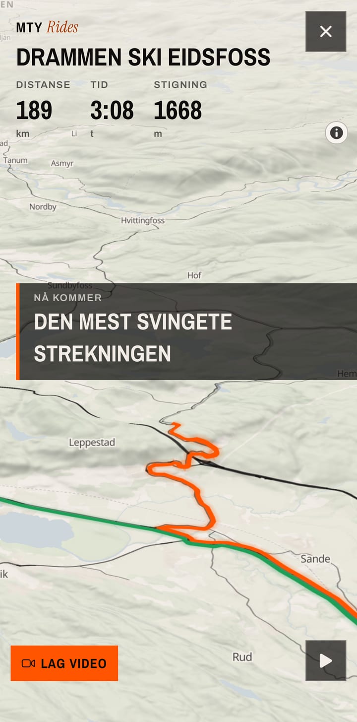 Rewind i 3D som varsler den mest svingete strekningen ved Leppestad